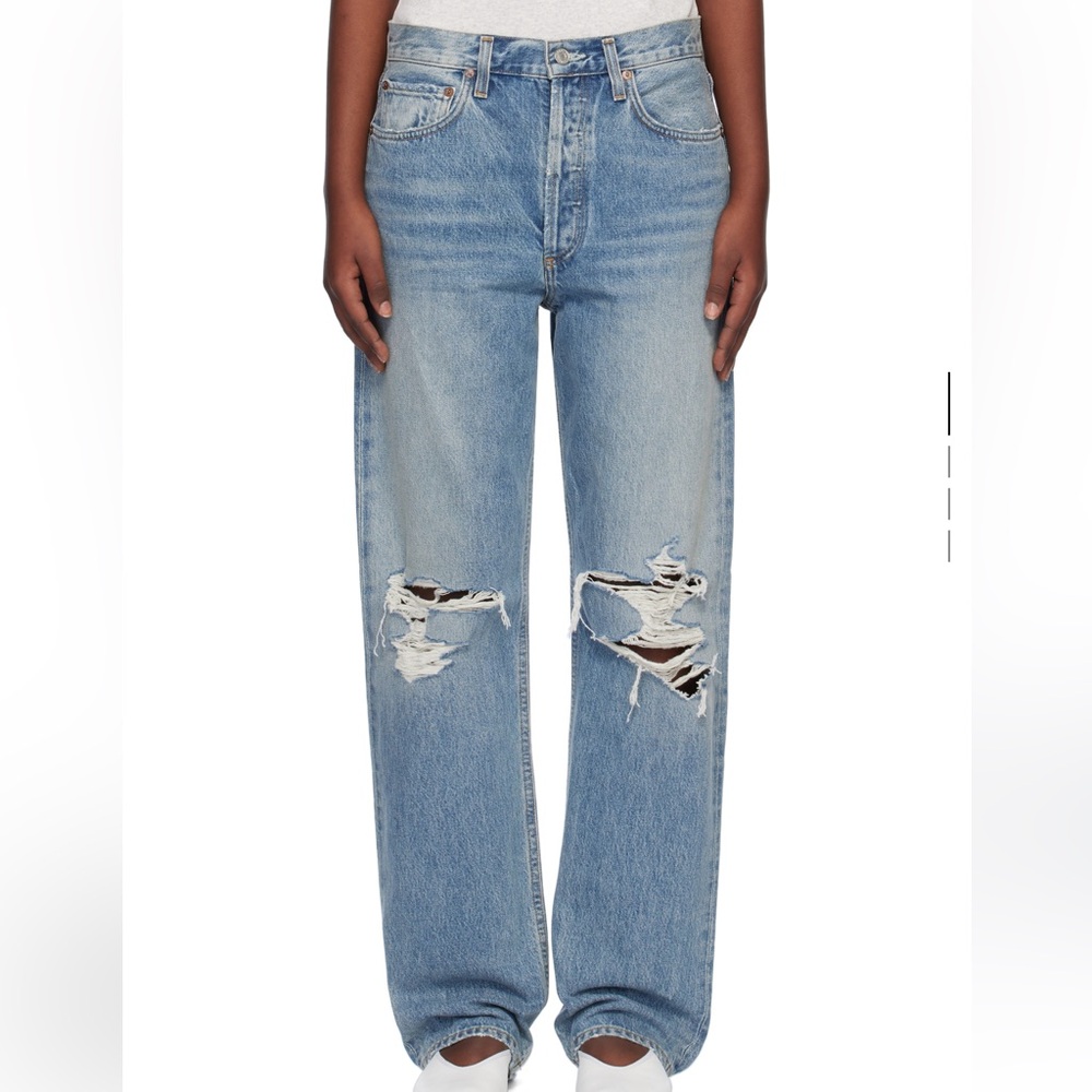 Agolde Light Blue Ripped Boyfriend Jeans NWT